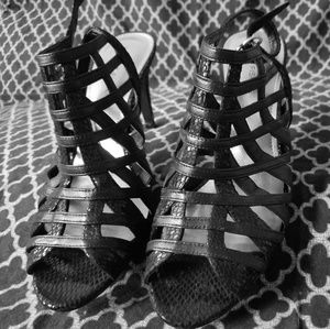 Marc Fisher Strappy Black Sandal Heel Size 9M